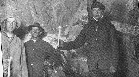 William Gilbee underground in the Unity Mine, Bendigo for the visit of the HRH Prince of Wales, 4 June 1920